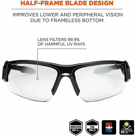 Ergodyne Dagr Clear Lens Half Frame Safety Glasses - Alternate-Image1