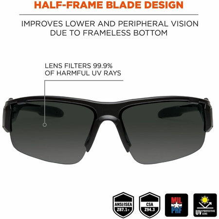 Ergodyne Dagr Smoke Lens Half Frame Safety Glasses - Alternate-Image1
