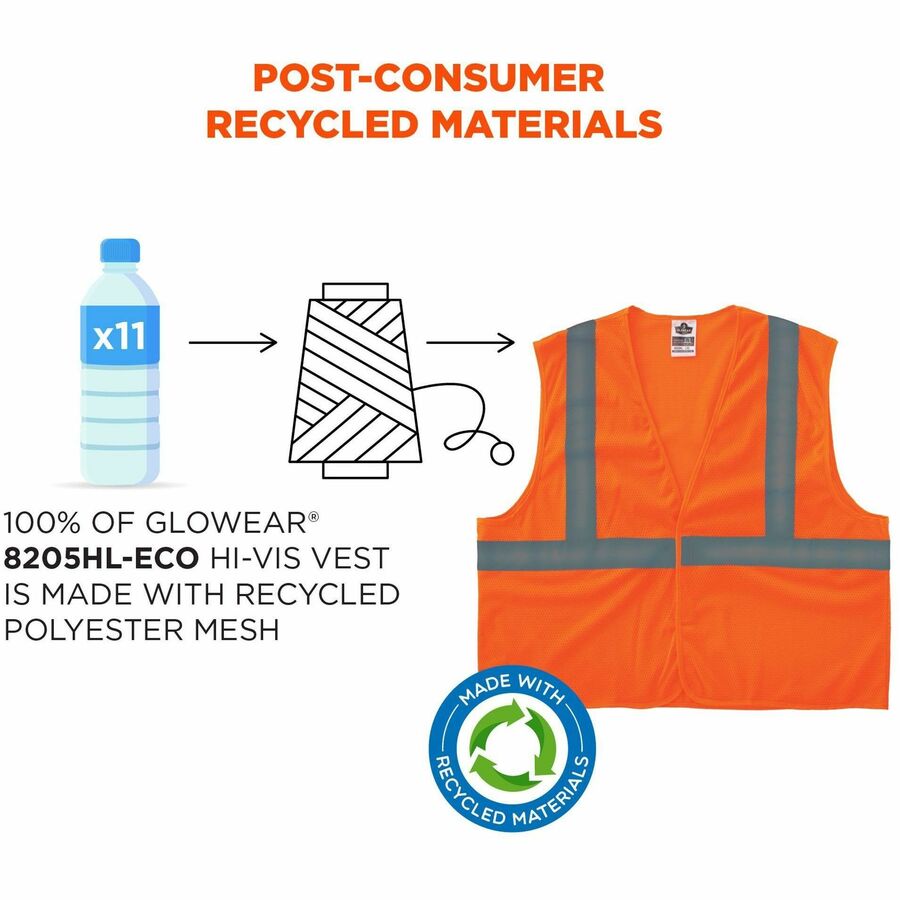 Ergodyne GloWear 8205HL-ECO Recycled Hi-Vis Vests - Alternate-Image1