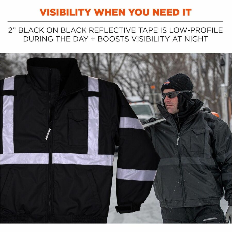 Ergodyne GloWear 8377 Thermal Bomber Hi-Vis Jacket - Alternate-Image1