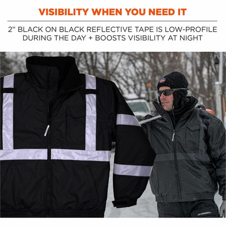 Ergodyne GloWear 8377 Thermal Bomber Hi-Vis Jacket - Alternate-Image1