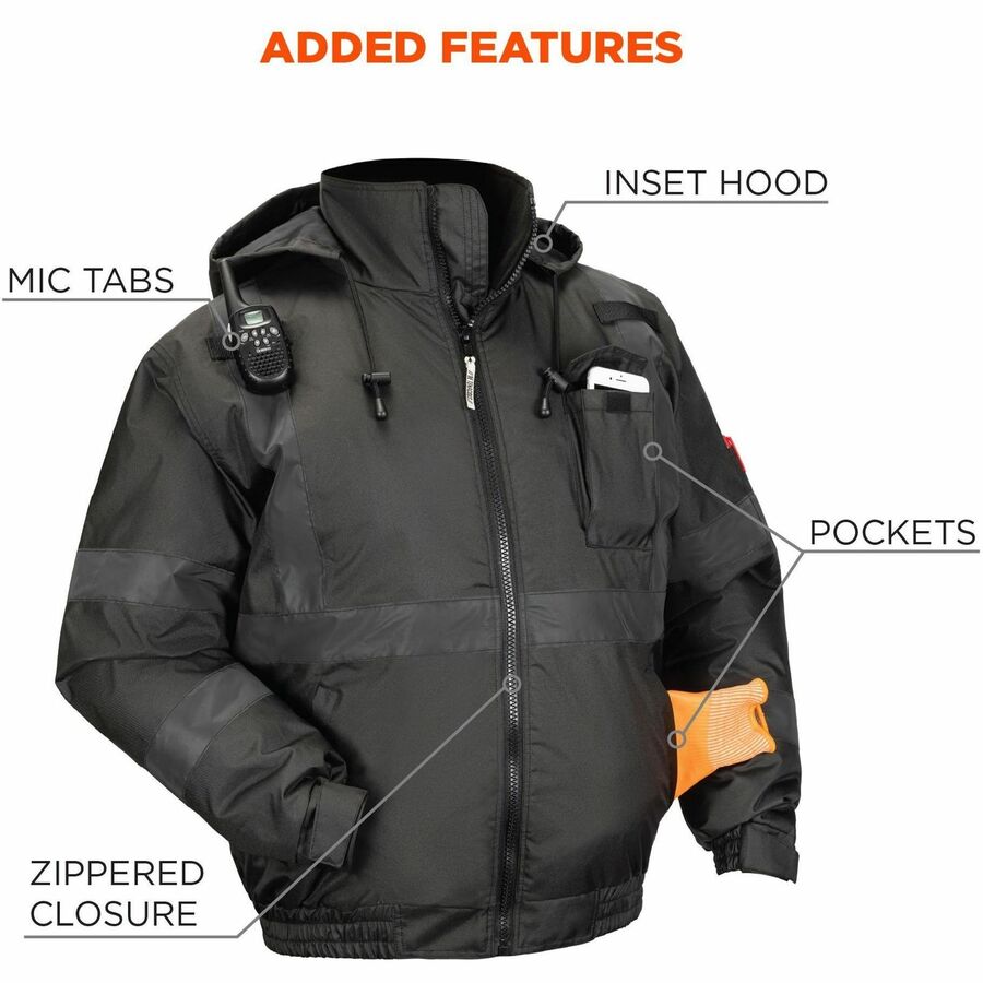Ergodyne GloWear 8377 Thermal Bomber Hi-Vis Jacket - Alternate-Image4