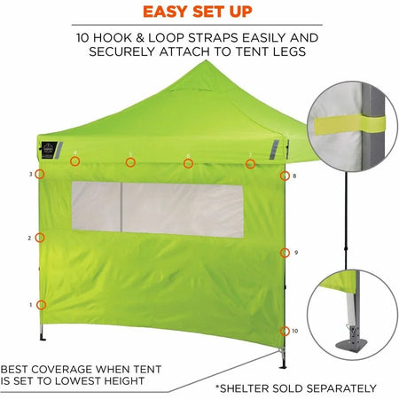 Ergodyne Heavy-Duty Tent Sidewalls: Water-Repellent with Window - Outdoor Equipment