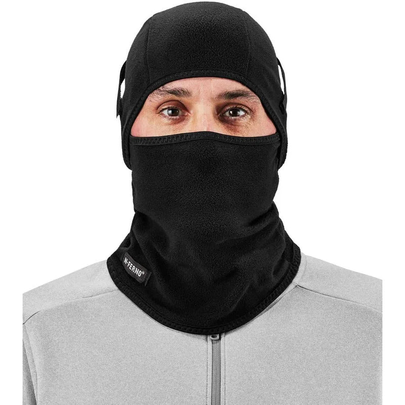 Ergodyne N-Ferno 6826 Balaclava Face Mask - 2-Piece Set Fleece & Neoprene Blend - Black - Multipurpose Masks