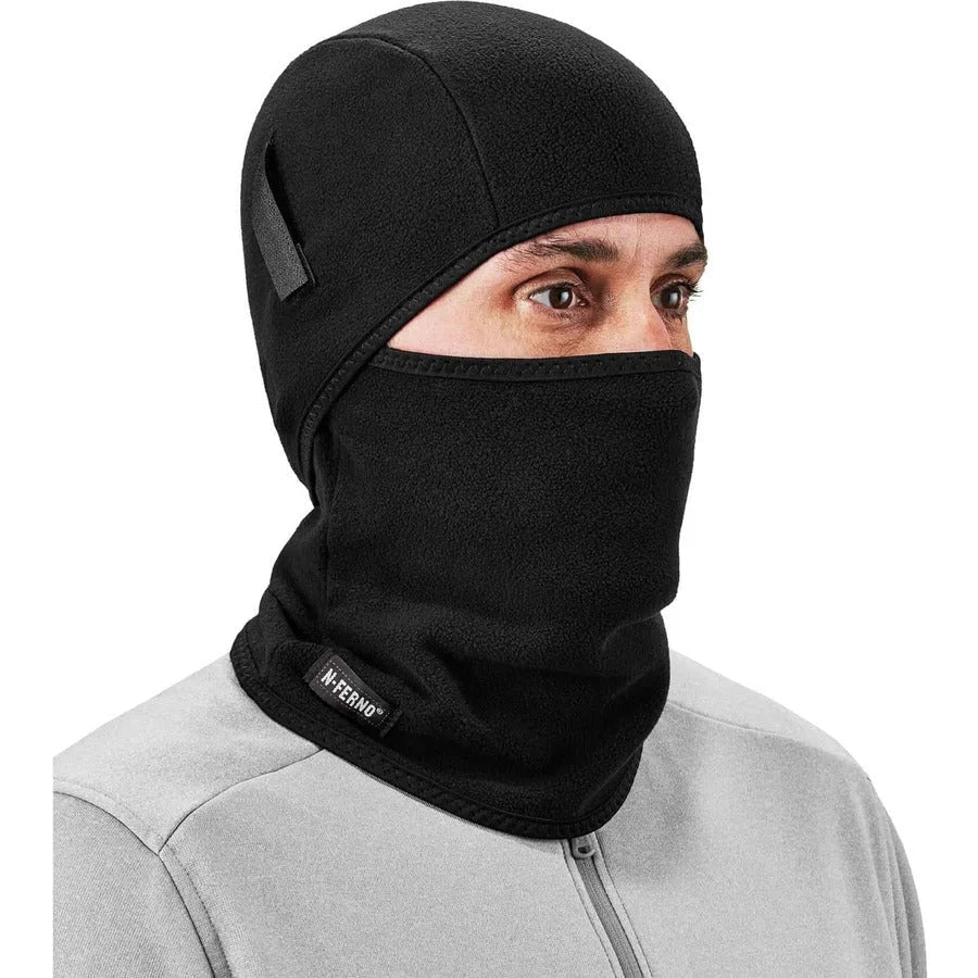 Ergodyne N-Ferno 6826 Balaclava Face Mask - 2-Piece Set Fleece & Neoprene Blend - Black - Multipurpose Masks