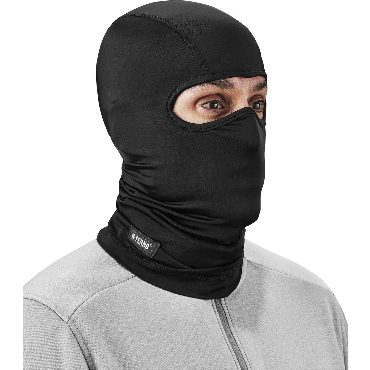 Ergodyne N-Ferno 6832 Balaclava Face Mask - Spandex/Polyester - Black - Multipurpose Masks