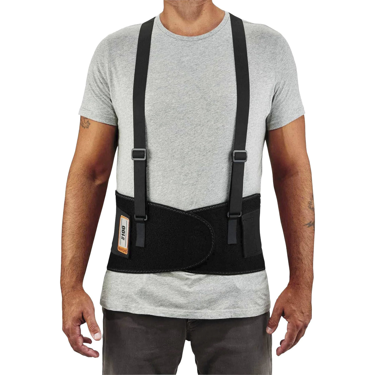 Ergodyne ProFlex 100 Economy Back Support Brace - 25’’ Waist Size - Black - Supports