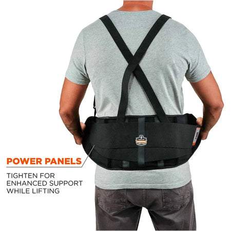Ergodyne ProFlex 100 Economy Back Support Brace - 30’’ to 34’’ Waist - Black - Supports