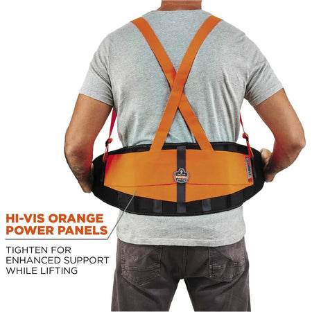 Ergodyne ProFlex 100HV Hi-Vis Back Brace - Orange - 46’’ to 52’’ Waist Size - Supports