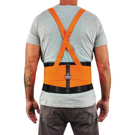 Ergodyne ProFlex 100HV Hi-Vis Back Brace - Orange - 46’’ to 52’’ Waist Size - Supports