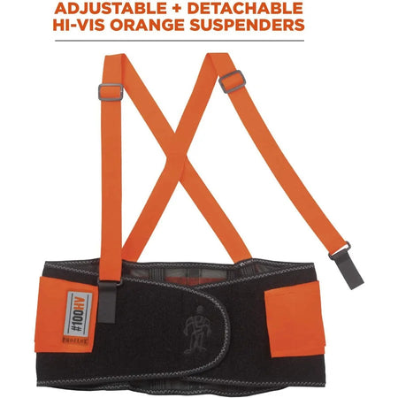 Ergodyne ProFlex 100HV Hi-Vis Back Brace - Orange - 46’’ to 52’’ Waist Size - Supports
