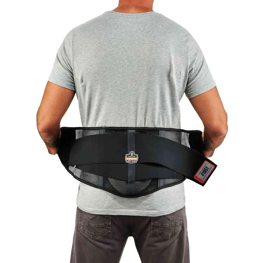Ergodyne ProFlex 1051 Mesh Back Support: Lumbar Pad Black Fabric - Supports