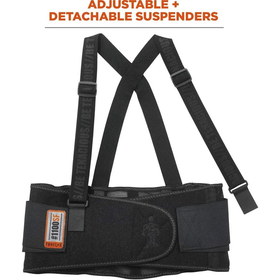 Ergodyne ProFlex 1100SF Spandex Back Support Brace - 25’’ Waist - Black - Supports