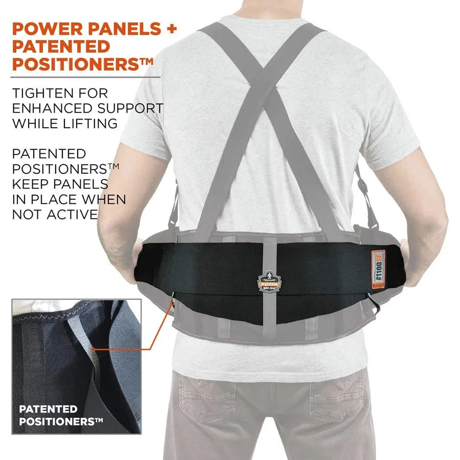 Ergodyne ProFlex 1100SF Spandex Back Support Brace - 25’’ Waist - Black - Supports
