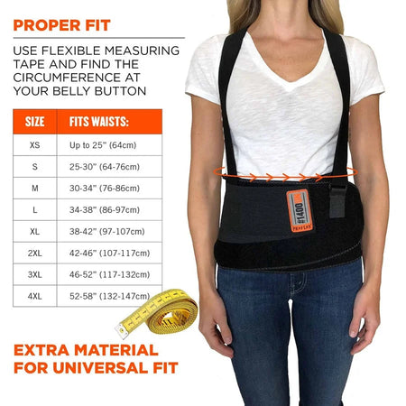 Ergodyne ProFlex 1400 Back Support Brace - Universal Fit - Black - Supports