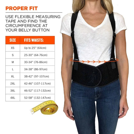 Ergodyne ProFlex 1600 Back Support Brace - 30’’ to 34’’ Waist - Elastic Polypropylene Rubber - Supports