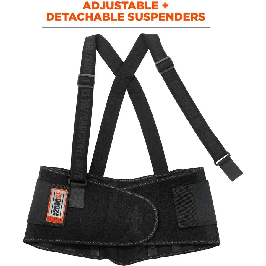 Ergodyne ProFlex 2000SF HP Back Support Brace - 52’’ to 58’’ Waist - Black - Supports