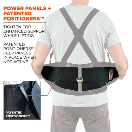 Ergodyne ProFlex 2000SF HP Back Support Brace - 52’’ to 58’’ Waist - Black - Supports