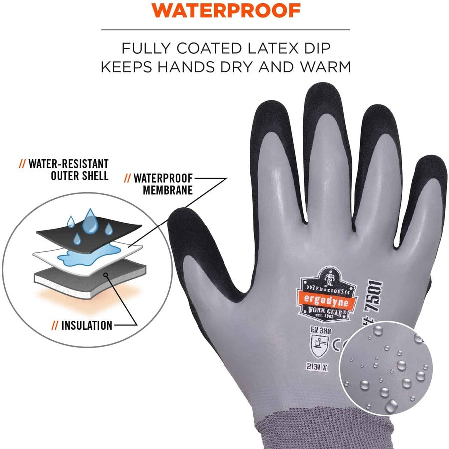 Ergodyne ProFlex 7501 Coated Waterproof Winter Work Gloves - Alternate-Image3