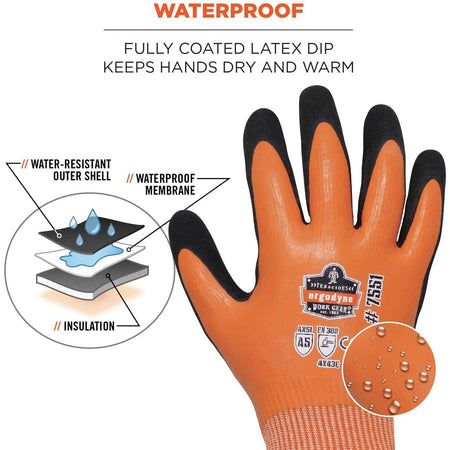 Ergodyne ProFlex 7551 A5 Coated Waterproof Gloves - Alternate-Image3