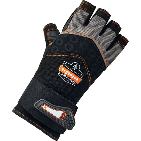 Ergodyne ProFlex 910 Half-Finger Impact Gloves + Wrist Support - 2000