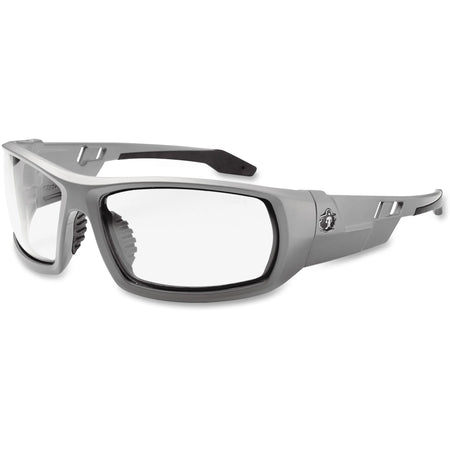 Ergodyne Safety Glasses: Clear Lens/Gray Frame - UV Protection - Durable & Comfortable - Protective Gear