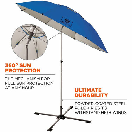 Ergodyne SHAX 6199 Lightweight Work Umbrella and Stand Kit - Alternate-Image1