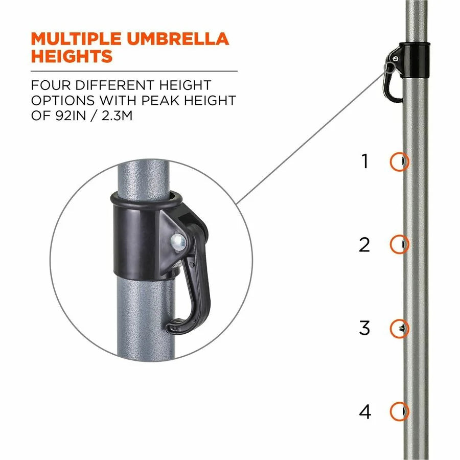 Ergodyne SHAX 6199 Work Umbrella & Stand Kit - Lightweight Blue - Protective Gear