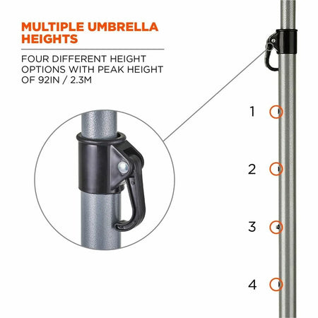 Ergodyne SHAX 6199 Work Umbrella & Stand Kit - Lightweight Blue - Protective Gear
