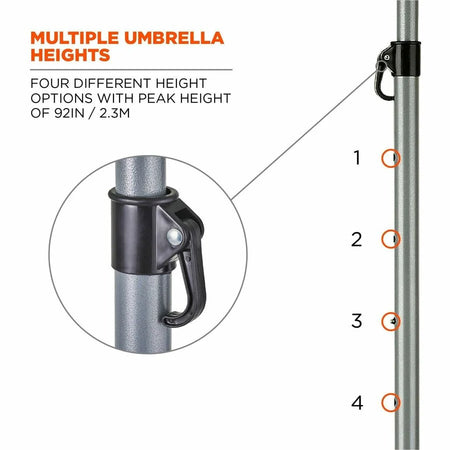 Ergodyne SHAX 6199 Work Umbrella & Stand Kit - Lime: Lightweight Solution - Protective Gear