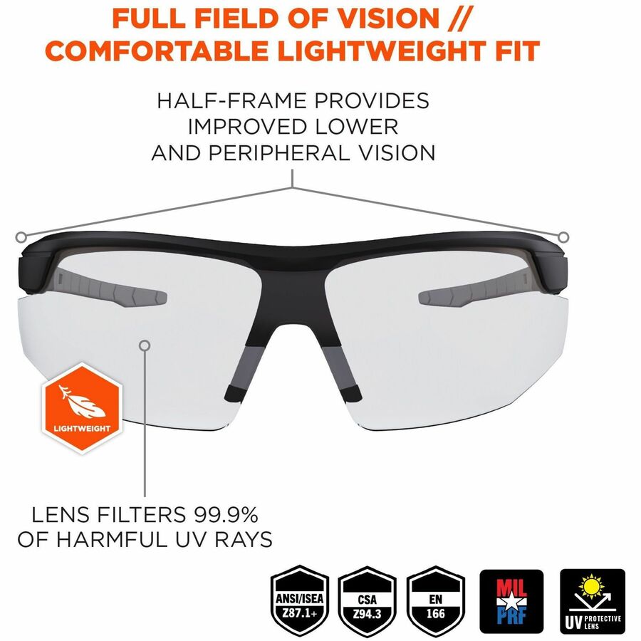 Ergodyne SKOLL Anti-Fog Smoke Lens Safety Glasses - Alternate-Image1