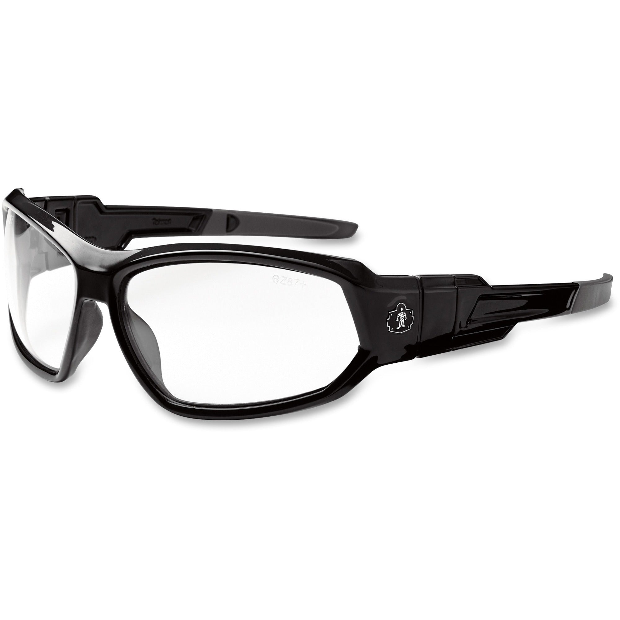 Ergodyne Skullerz Loki Safety Glasses - Clear Lens UV Protection - Black Frame Anti-fog Non-slip - Protective Gear