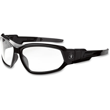 Ergodyne Skullerz Loki Safety Glasses - Clear Lens UV Protection - Black Frame Anti-fog Non-slip - Protective Gear