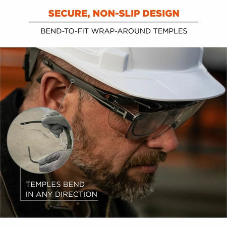 Ergodyne Skullerz OSMIN Safety Glasses: Eye & Sun Protection - Impact Resistant - Matte Black Frame - Protective Gear