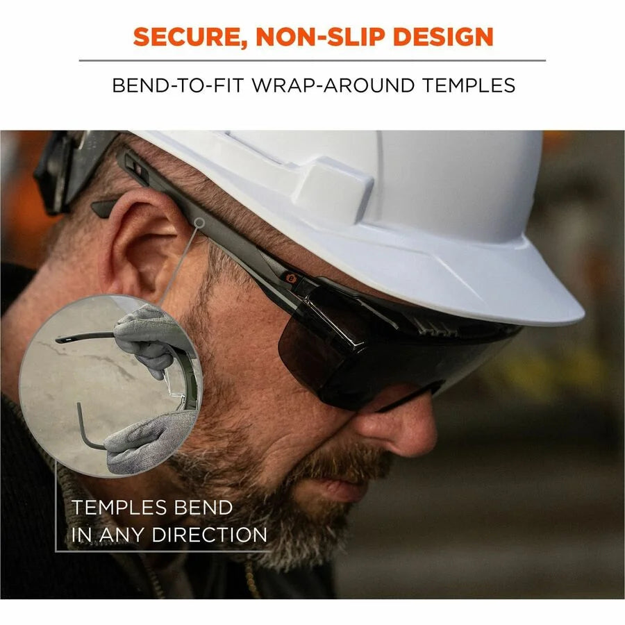 Ergodyne Skullerz OSMIN Safety Glasses: Eye & Sun Protection - Matte Black Frame - Protective Gear
