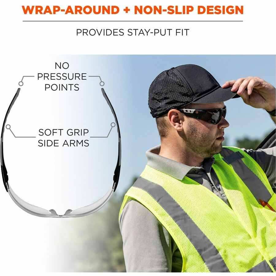 Ergodyne Skullerz SAGA Anti-Scratch & Enhanced Anti-Fog Safety Glasses, Sunglasses - Alternate-Image3