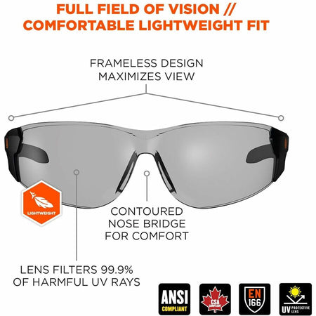 Ergodyne Skullerz SAGA Anti-Scratch & Enhanced Anti-Fog Safety Glasses, Sunglasses - Alternate-Image1