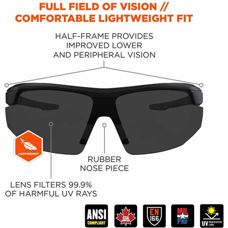 Ergodyne Skullerz SKOLL Anti-Scratch & Enhanced Anti-Fog Safety Glasses, Sunglasses - Alternate-Image1