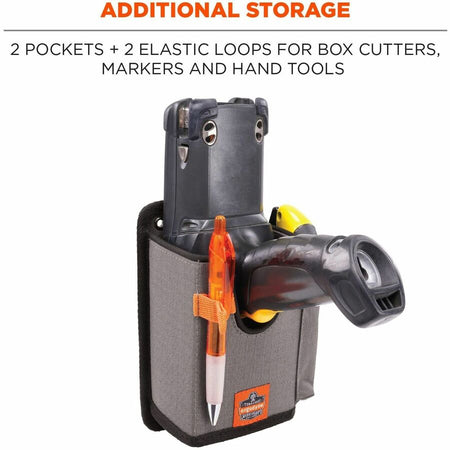 Ergodyne Squids 5543 Mounting Carrier for Bar Code Scanner, Tool, Mobile Computer - Gray - Alternate-Image4