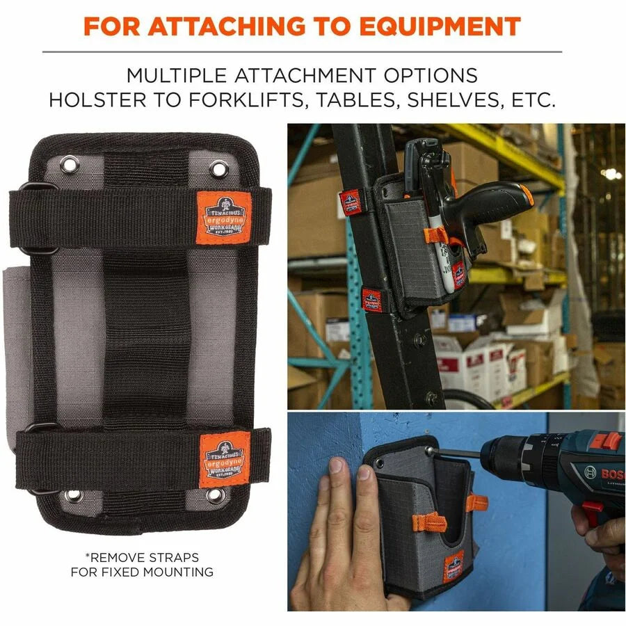 Ergodyne Squids 5543 Mounting Carrier: Gray Polyester - 1 Each - Tool Storage & Organization