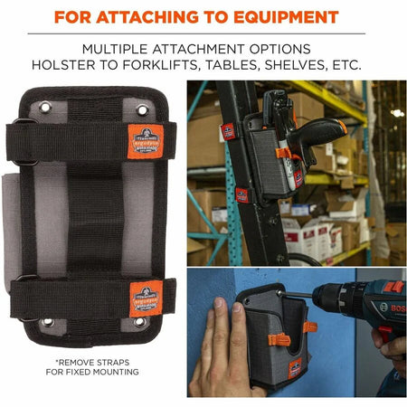 Ergodyne Squids 5543 Mounting Carrier: Gray Polyester - 1 Each - Tool Storage & Organization