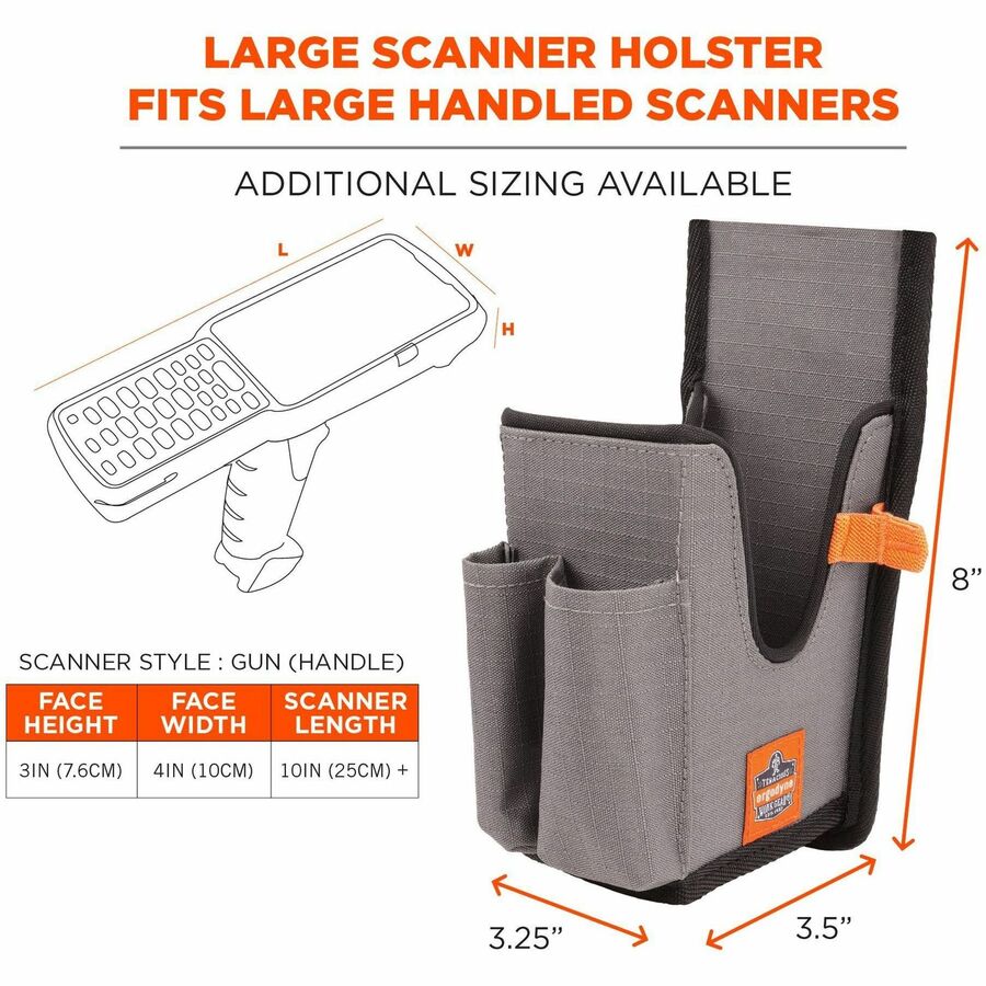 Ergodyne Squids Carrying Case Rugged (Holster) Bar Code Scanner - Gray - Alternate-Image5