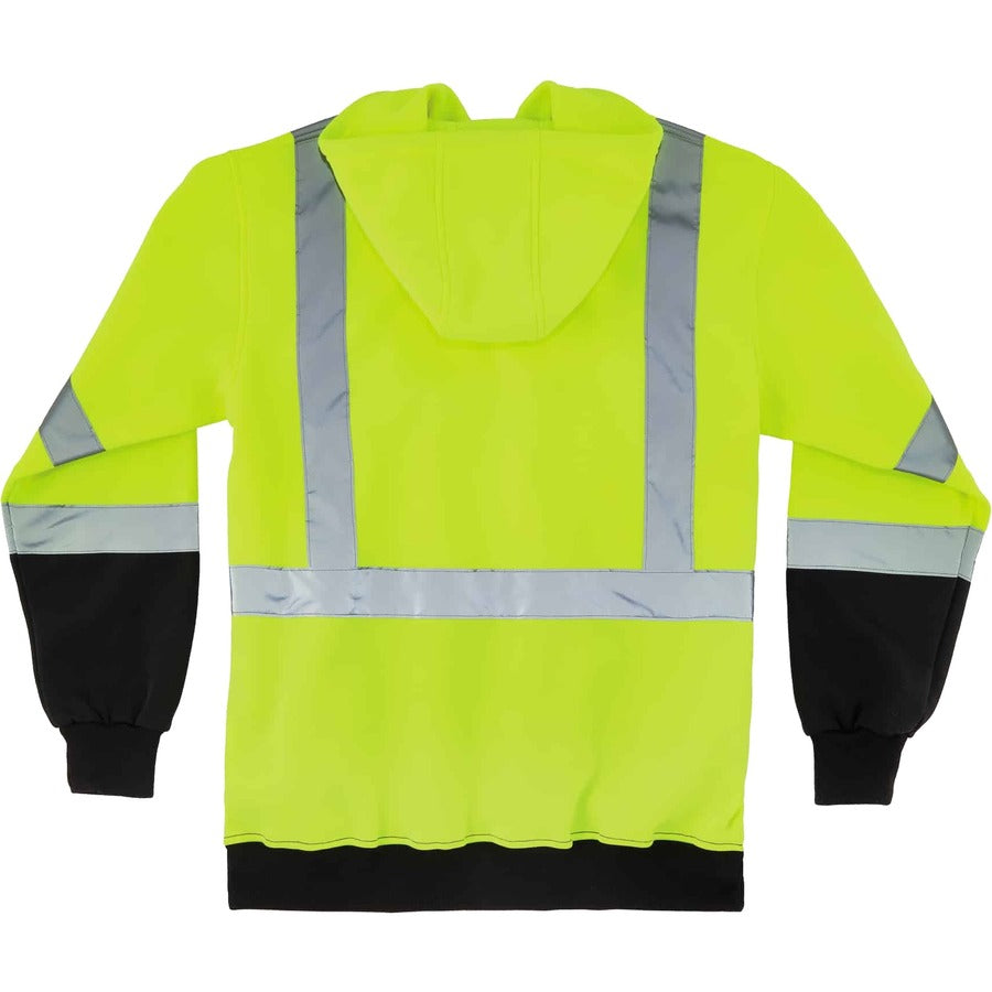Ergodyne Zip-Up Hi-Vis Hooded Sweatshirt - Alternate-Image1
