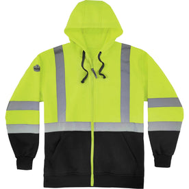 Ergodyne Zip-Up Hi-Vis Hooded Sweatshirt - 2000