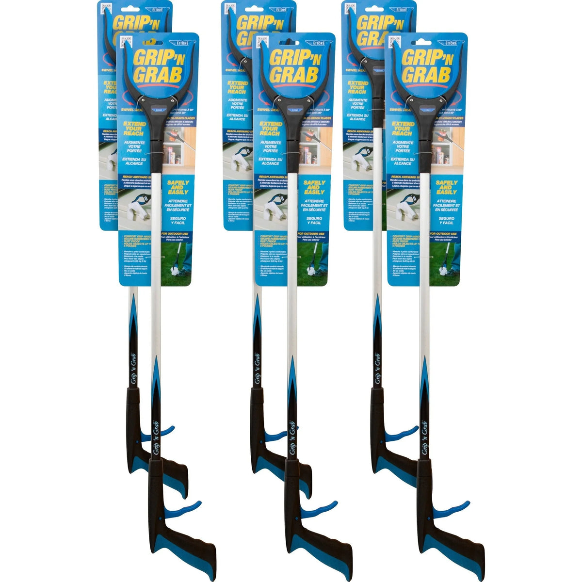 Ettore Grip ’n Grab Pickup Tool - 32’’ Reach Lightweight & Rust Proof - Debris Nabbers