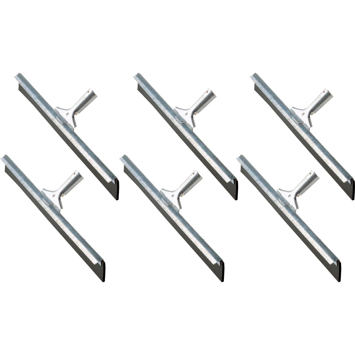 Ettore Straight Steel Floor Squeegee: Durable Rubber Blade - 24’’ Width - Rust Proof - 6/Carton - Squeegees / Scrappers