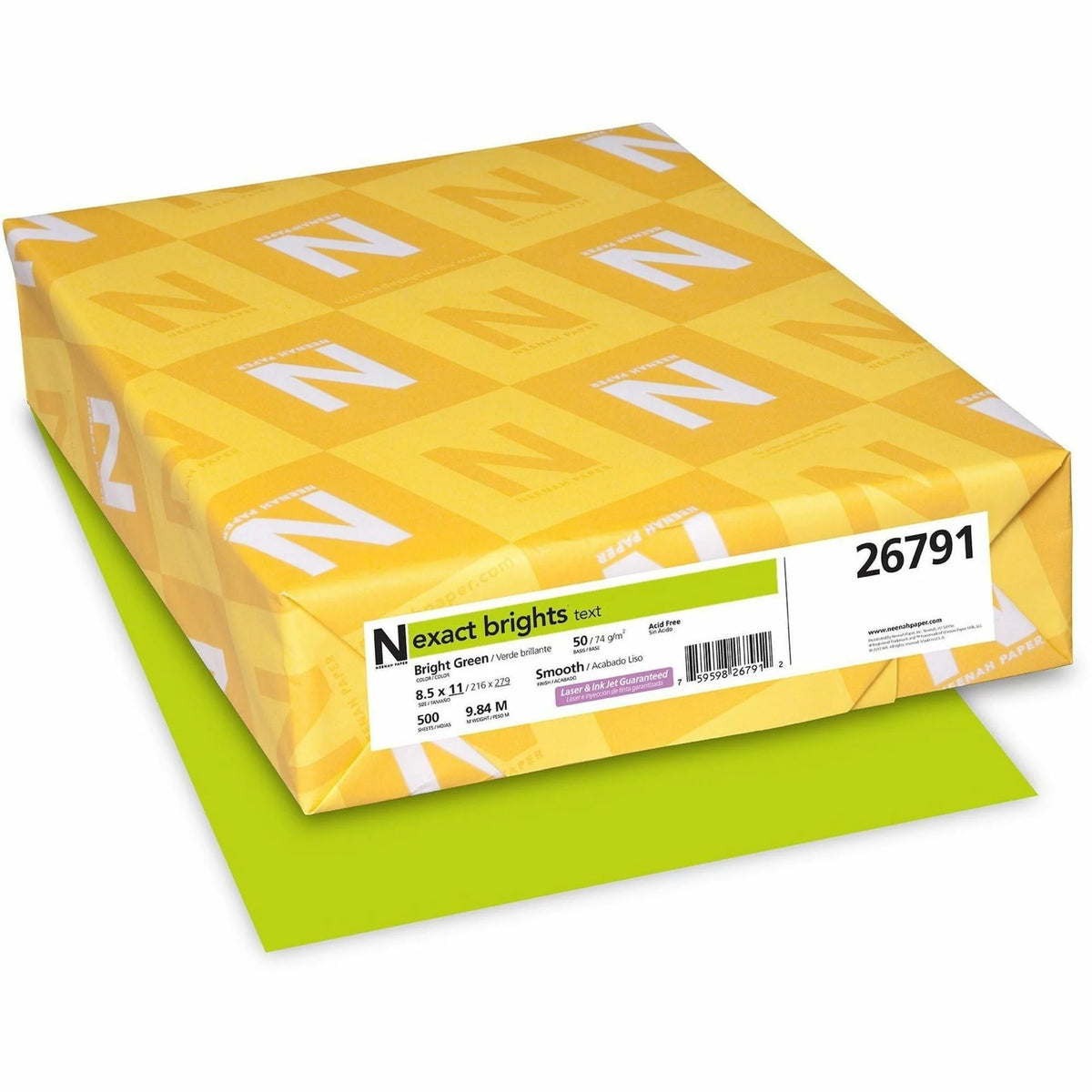 Exact Brights® Green Colored Paper: Smooth Printable Acid-free - Copy & Printer Paper
