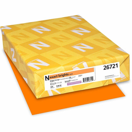 Exact Brights® Smooth Colored Paper - Vibrant Orange - Letter Size - 50 lb - Printable & Acid-free - Copy Printer