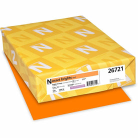 Exact Brights® Smooth Colored Paper - Vibrant Orange - Letter Size - 50 lb - Printable & Acid-free - Copy Printer