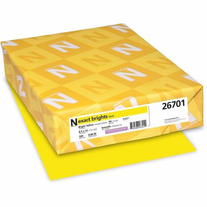 Exact Brights® Smooth Colored Paper - Yellow - 500 Sheets - 8.5’’ x 11’’ - Copy & Printer